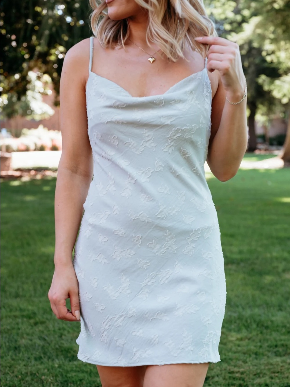 Audrey 3+1 Pale Blue Cowl Neck Slip Dress